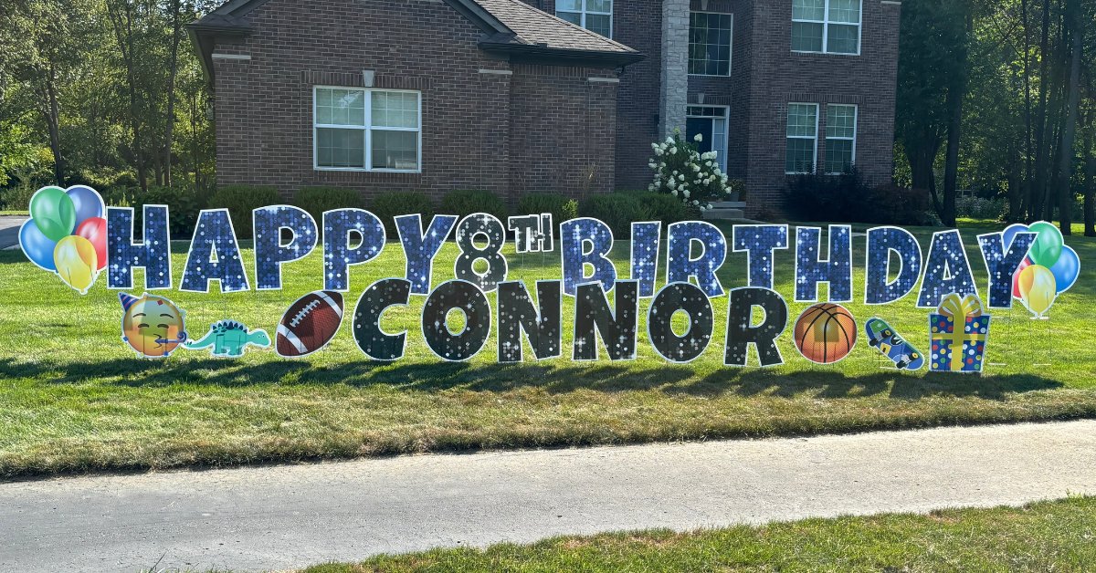 Happy 8th Birthday Connor yard card display